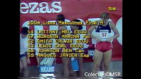 Marian Woronin Vs Carl Lewis V Ben Jonhson Sevillaspain 1987 Youtube