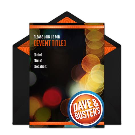 dave and busters birthday party invitations - Shea Shah