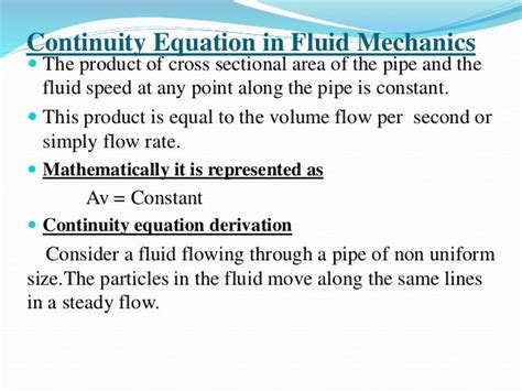 Equation Of Continuity