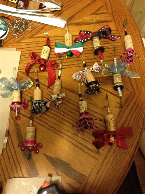 Wine Cork Ornaments I Made For Craft Show Wine Cork Crafts Christmas