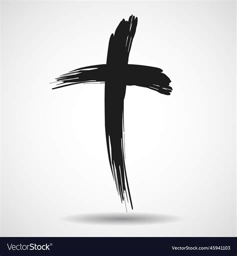 Hand Drawn Cross Grunge Christian Symbol Vector Image