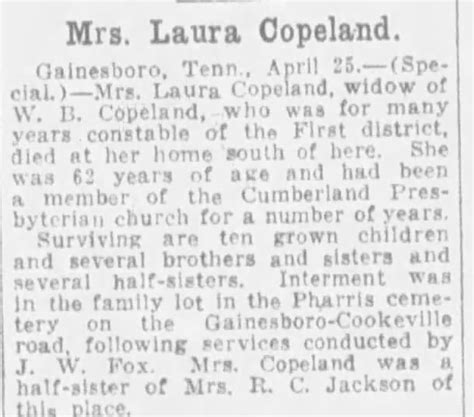 Laura Copeland Obituary ™