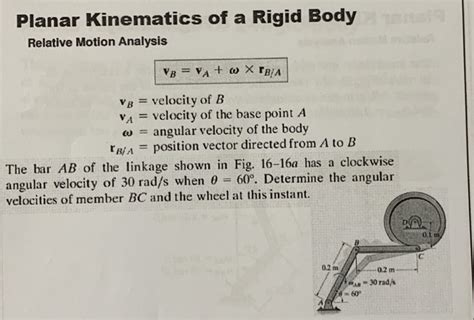 Solved Planar Kinematics Of A Rigid Body Relative Motion