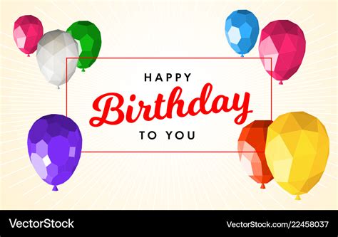 Happy Birthday Greeting Card Template Royalty Free Vector