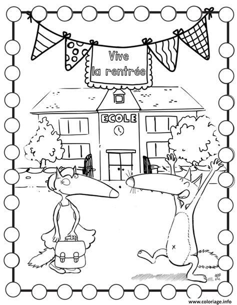 Coloriage Loup Auzou Vive La Rentree Scolaire Ecole Coloriage Loup