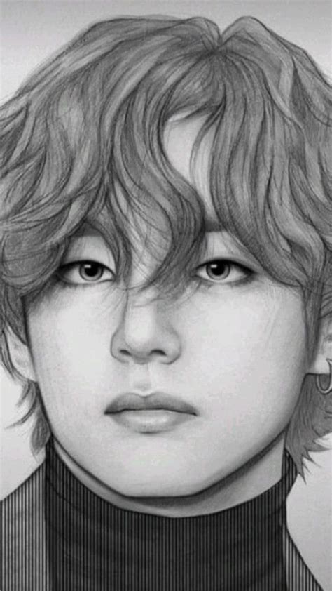 Kim Taehyungvbtsbts Army In 2023 Pencil Sketch Images Bts