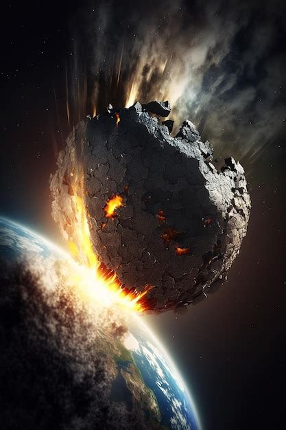 Premium Photo A Large Asteroid Is About To Crash Into Earth