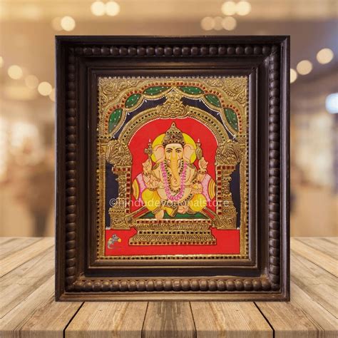 Vinayagar Tanjore Painting - Hindu Devotional Store