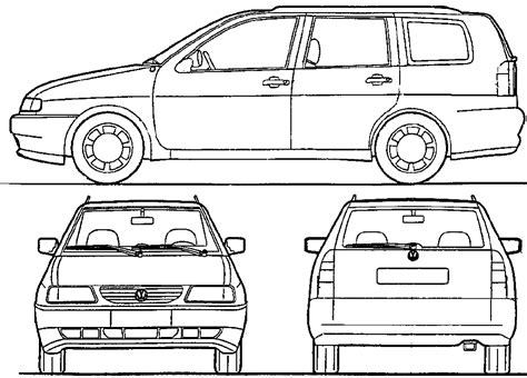 1998 Volkswagen Polo Iii 6n Variant Wagon Blueprints Free Outlines