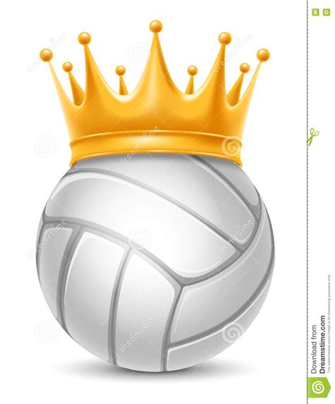 Volleyball Ball In Crown Stock Vector Illustration Of King 78081777