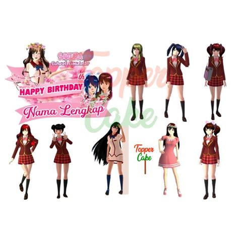 Jual Topper Cake Sakura School Simulator Girl Gratis Tambah Nama Usia