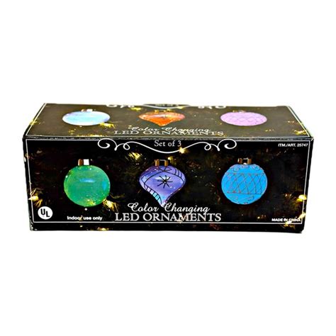 Holiday Costco Color Changing Led Ornaments Set Of 3 For Use With