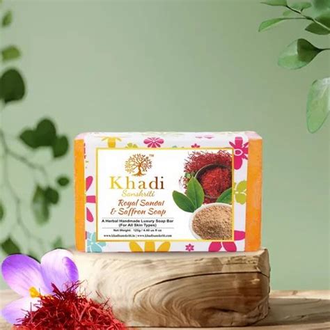 Solid Khadi Sanskriti Pack Of 3 Royal Sandal Saffron Herbal Soap