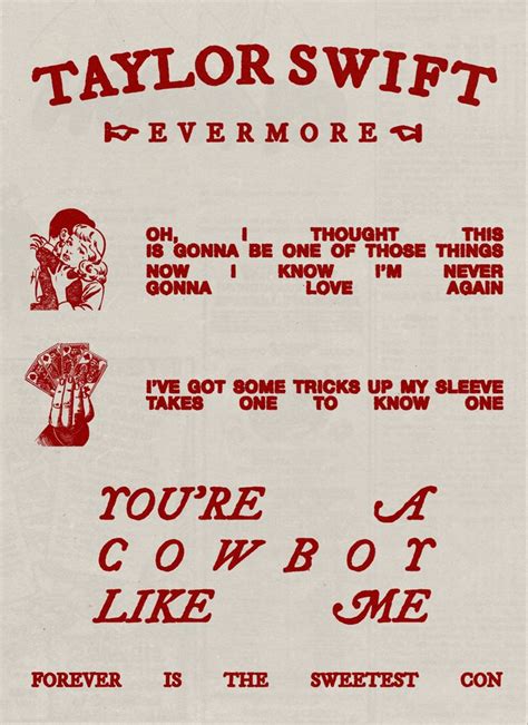 Taylor Swift Cowboy Like Me Evermore Taylor Swift Posters Taylor