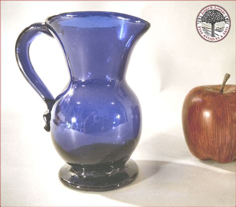 ANTIQUE FREE-BLOWN COBALT PITCHER – American Antiques