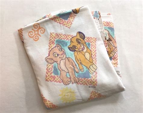 Rare Vintage 1990s Disney The Lion King Twin Flat Sheet Kids Bedding