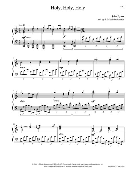 Holy, Holy, Holy Sheet music for Piano (Solo) | Musescore.com