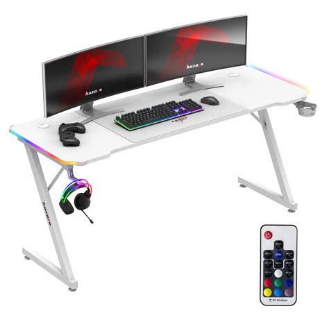 Biurko Gamingowe Du E Huzaro Hero Rgb White Cm Podk Adka Xxl