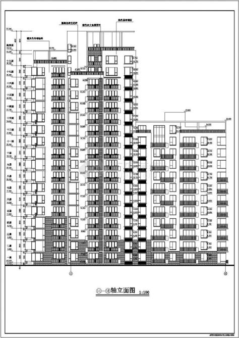 某十八层框剪结构住宅楼设计cad全套建筑施工图（含设计说明）土木在线