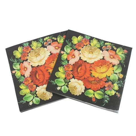 Floral Flower Paper Napkins Event Party Tissue Cocktail Napkins