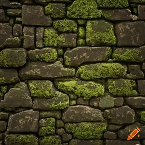 Texture Of A Mossy Ancient Stone Wall