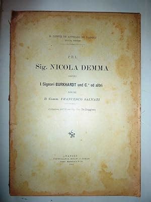 R Corte Di Appello Di Napoli Quarta Sezione Pel Signor Nicola Demma