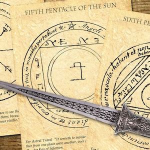 SUN PENTACLES Of SOLOMON 7 Printable Pages Original Hand Drawn