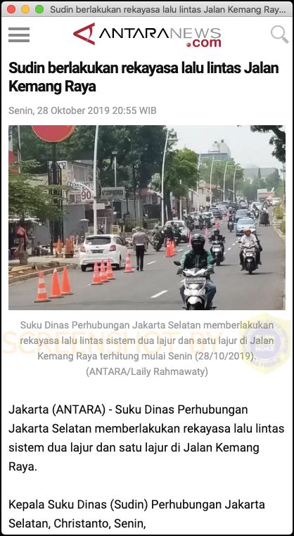 Klarifikasi Rekayasa Lalu Lintas Di Jalan Kemang Raya Turnbackhoax Id