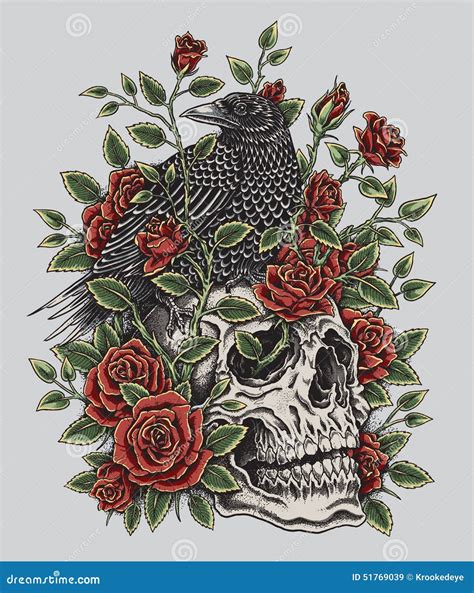 Roses And Skulls Tattoo Designs