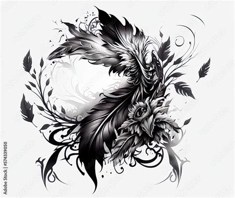 Black tattoo design vector sketch on white background Stock Illustration | Adobe Stock