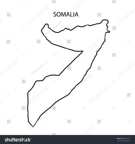 Somalia Map Outline Stock Illustration 398692471 | Shutterstock