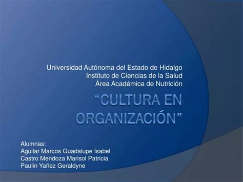 PPT Cultura en organización PowerPoint Presentation free download