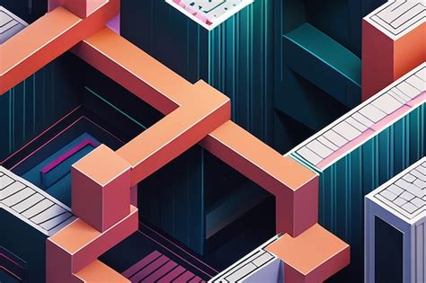 Premium Photo Isometric Geometric Structures Background