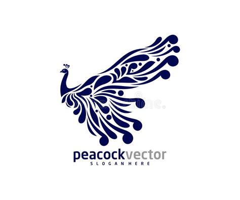 Peacock Logo Design Vector Template Peacock Bird Illustration Stock