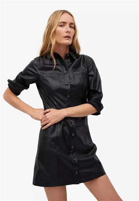 Buy Mango Faux Leather Shirt Dress Online Zalora Philippines