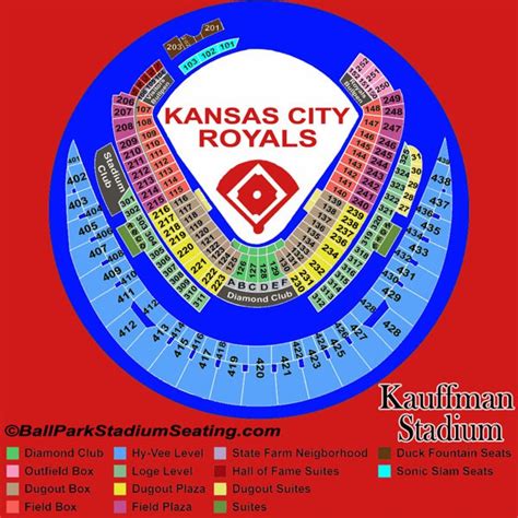 Kauffman Stadium Seating Chart With Rows And Seat Numbers