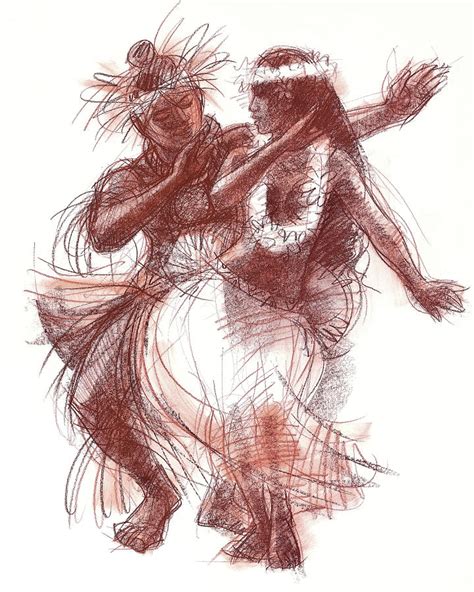 Cook Islands Pas De Deux Drawing By Judith Kunzle Fine Art America
