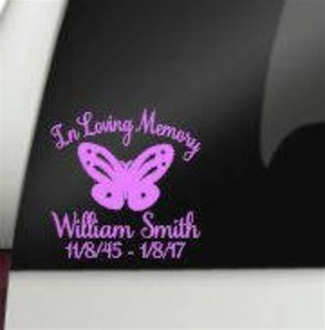 In Loving Memory Butterfly Decal Remembrance Decal In Loving Etsy