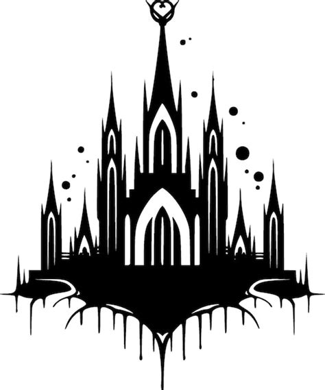 Premium Vector Gothic Black And White Isolated Icon Vector Illustration