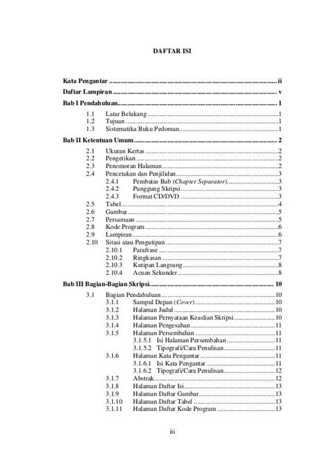 Penulisan Daftar Isi Skripsi Yang Benar Imagesee