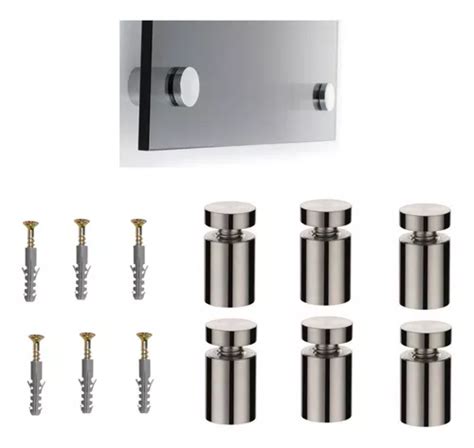 6un Prolongador Suporte Para Vidro Placas Aço Inox 25x50mm