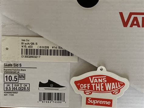 Yahoo オークション 28 5cm Supreme VANS Sid BLACK FUCK EM シュプ