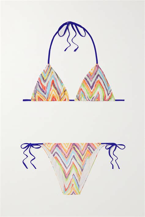 Buy Missoni Mare Crochet Knit Triangle Bikini Blue At Off