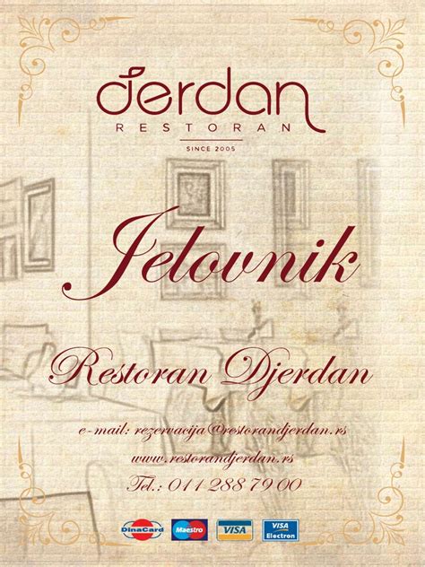 Jelovnik - Restoran Djerdan 2020 | PDF