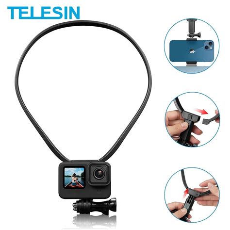 Telesin Neck Holder Bracket Mount For Gopro Action Cam And Smartphone