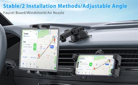 XWXELEC Ipad Holder For Car Tablet Holder For Car Windshield Dashboard