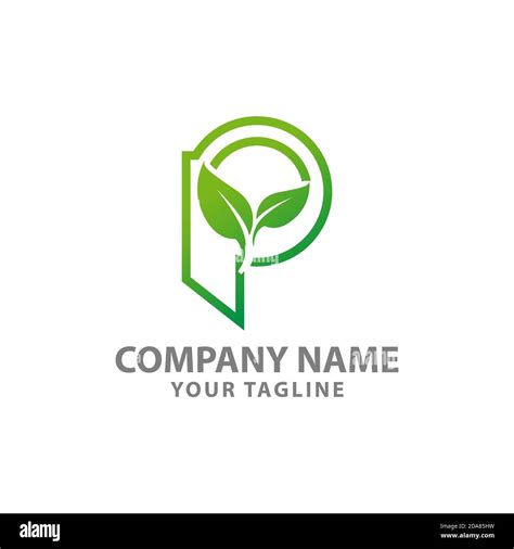 Simple Letter P Leaf Logo Green Leaf Eco Logo Template Vector EPS 10