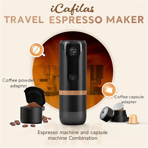 ICafilas Portable Espresso Coffee Maker 12 24V Fit Nespresso Pod Gound