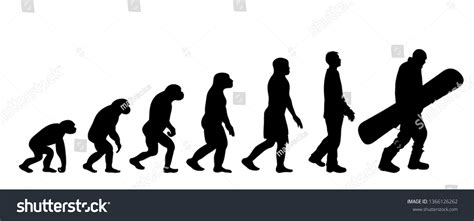 Painted Theory Evolution Man Vector Silhouette Stock Vector Royalty