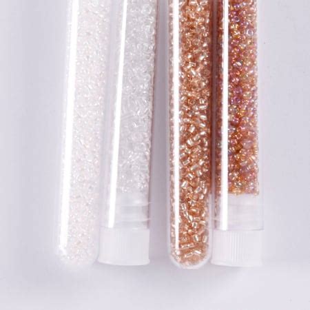 Tubes De Perles De Rocaille Tons Blancs Et Beiges Cr Alia Perles